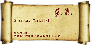 Gruics Matild névjegykártya